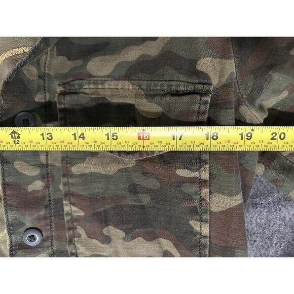 American Eagle Jacket Womens Size Small Green Heart Camo Military Boyfriend Y2K - Picture 4 of 11